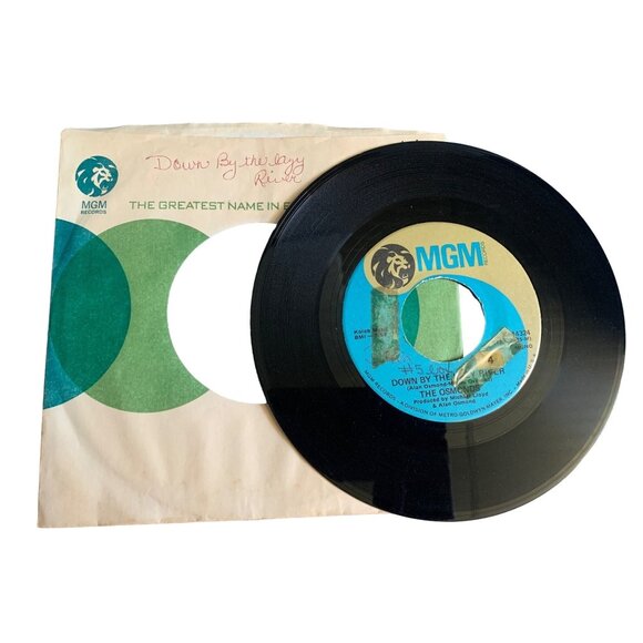 Vintage MGM Records 45 RPM Vinyl Single "Down By the Lazy River" By The Osmonds - Picture 1 of 2